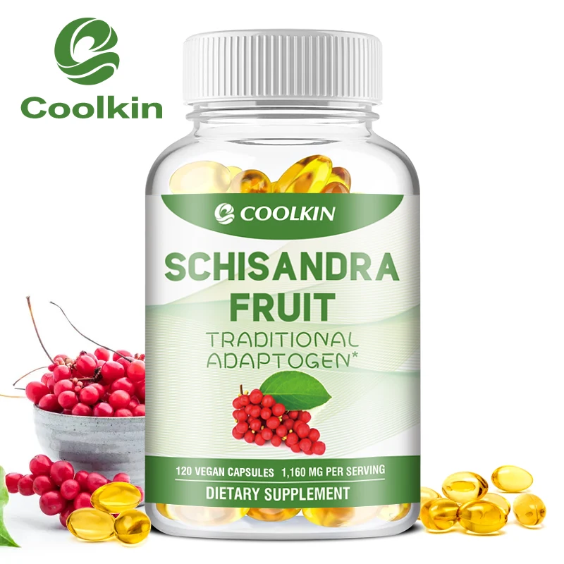 Cápsulas Orgánicas de Schisandra - Apoyan la Energía, Promueven la Salud del Corazón y Cardiovascular, Reducen el Estrés, Calman las Emociones, Sin OMG
