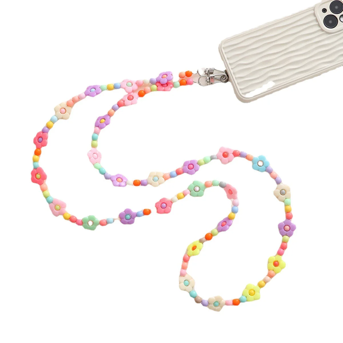 Новое ожерелье из бисера, ремешок для телефона, милые ремни ручной работы, аксессуары для iPhone 13 Mini Samsung, чехлы с скользящей картой