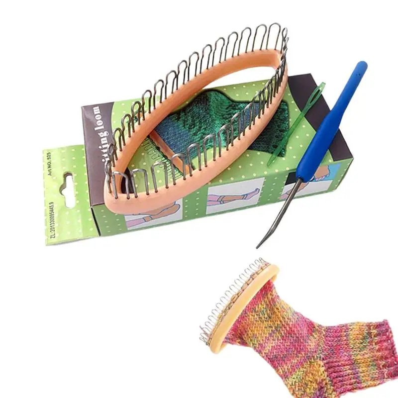 Sock Knitting Machine Round Knitting Board Sock Knitting Tools With Crochet Hook And Needle Portable Loom Knitting Tools