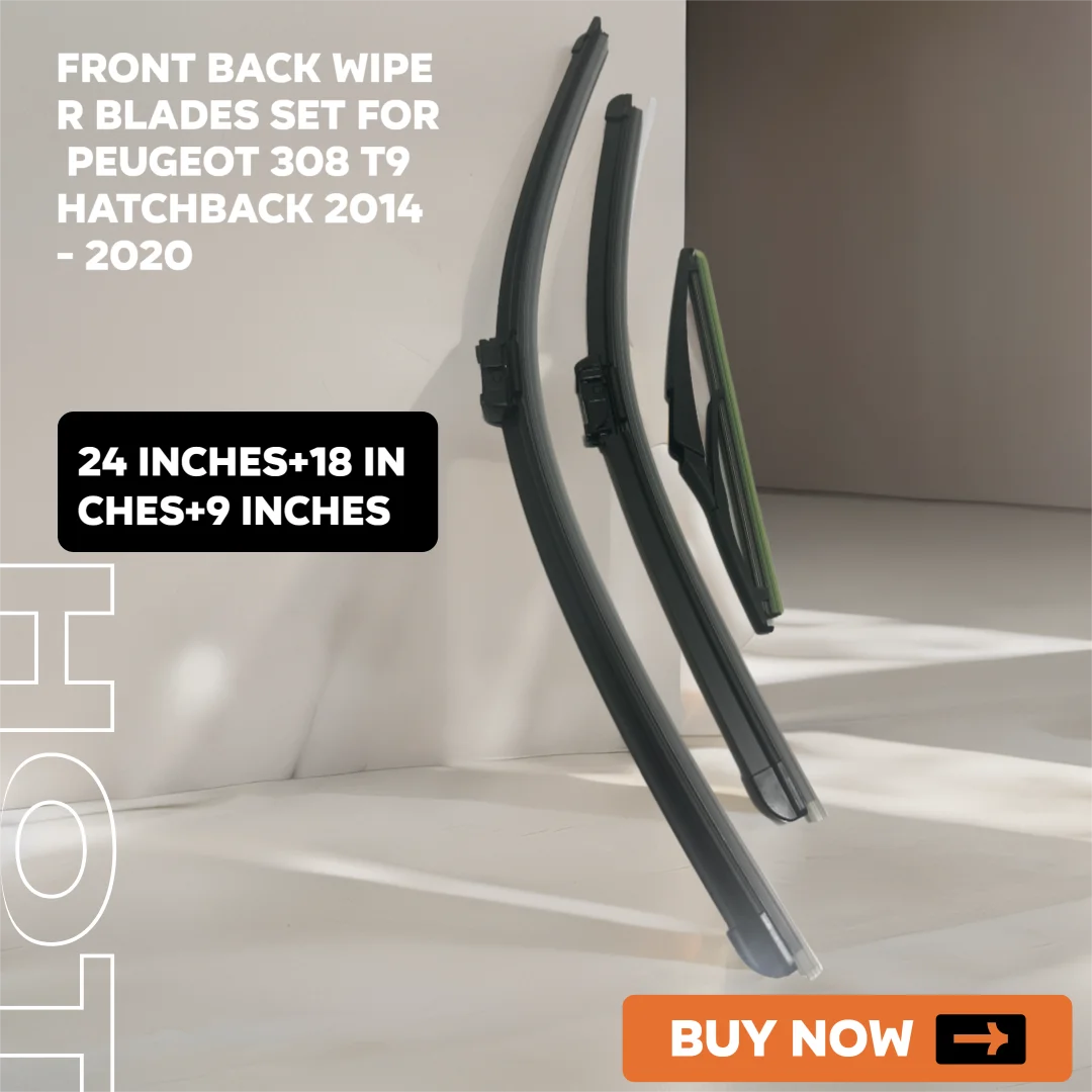 

Wiper Front Back Wiper Blades Set For Peugeot 308 T9 Hatchback 2014 - 2020 Windshield Windscreen Window 24"+18+9" Accessories