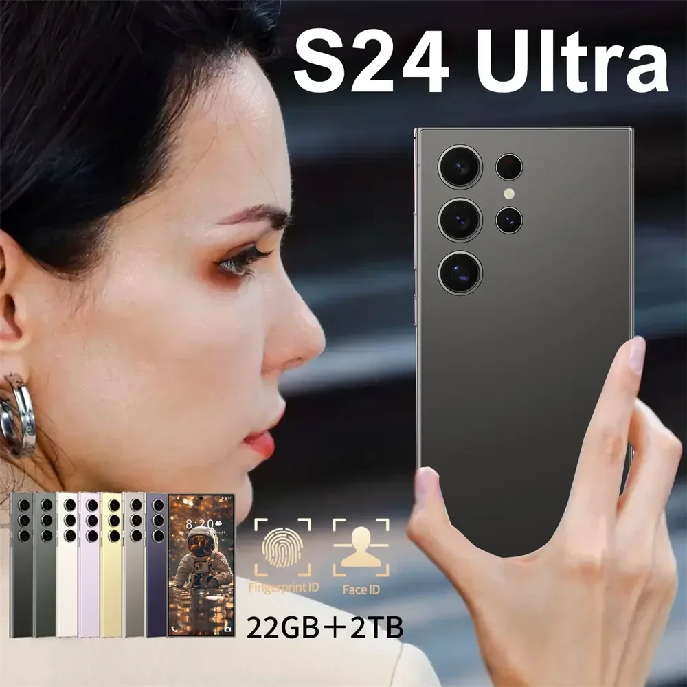 

S24 Ultra Smart Мобильные телефоны Смартфон Android 14 Сотовый телефон 22 ТБ + 2 ТБ 5G Двойная SIM-карта Snapdragon 8 gen 3 Глобальная версия Мобильные телефоны