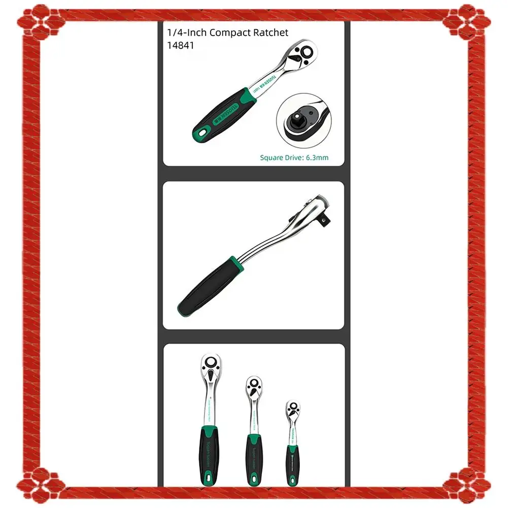 Pengiriman 24 Jam TUOSEN Alat Tangan Multifungsi Kunci Pas Ratchet Rilis Cepat 72 Gigi untuk Perbaikan & Perawatan Otomatis