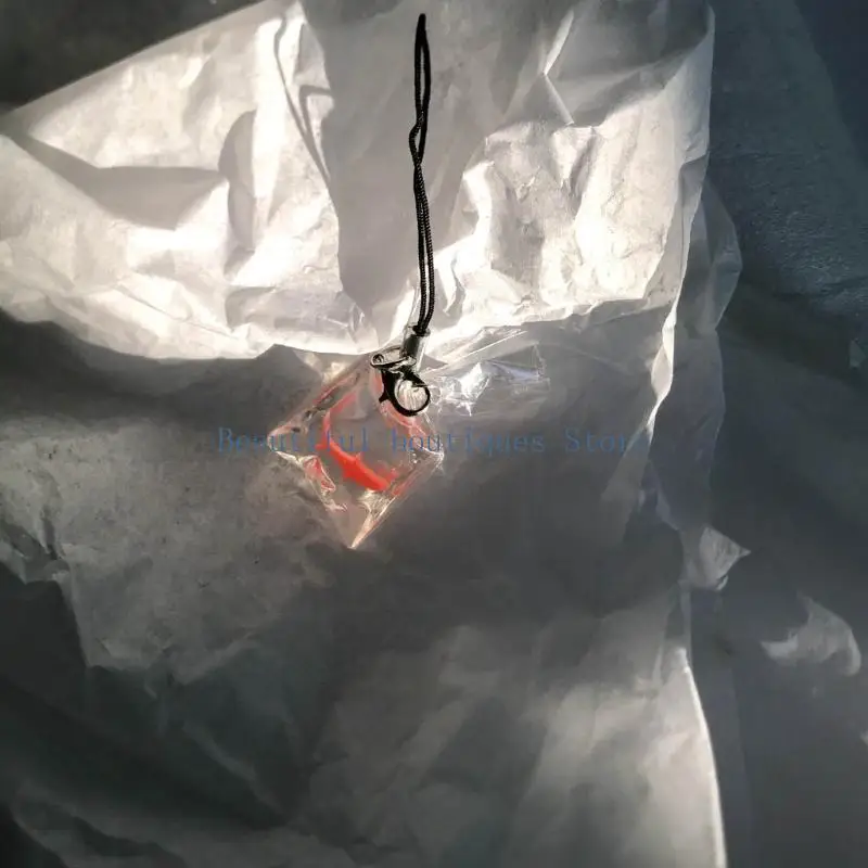 U4LF Delicate Acrylic Fish Bag Keychain Beautiful Water Bag Pendant for Backpack in Water Bag Keyring Decor