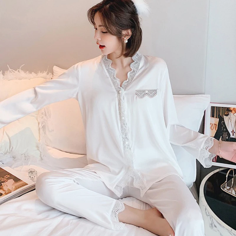 New Velvet Pajamas for Women Autumn Winter Velour Sleepwear Trouser Suits Elegant Sexy Lace 3XL Trim Nightwear Loose Homewear