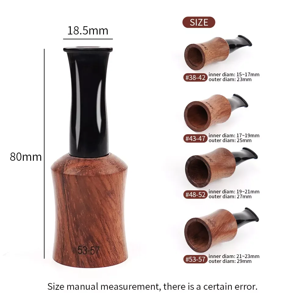 1pc wood cigar mouthpiece for ring diameter 38-42 ring 43-47 ring 48-52 ring 53-57 ring extended cigar handle 9mm filter element