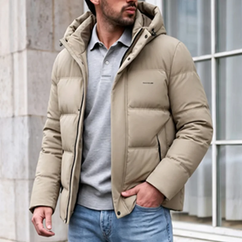 Winter Men's Cotton Jacket 2026 Fashion Trend Simple Versatile Solid Color New Arrival for Stylish Men