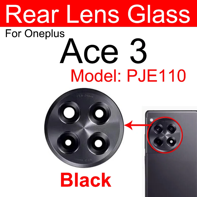 For Oneplus 1+ Ace 2V 3V ACE 5 Ace 2 3 Pro Rear Camera Lens Glass Small Big Camera Lens Glass with Sticker Replacement Parts