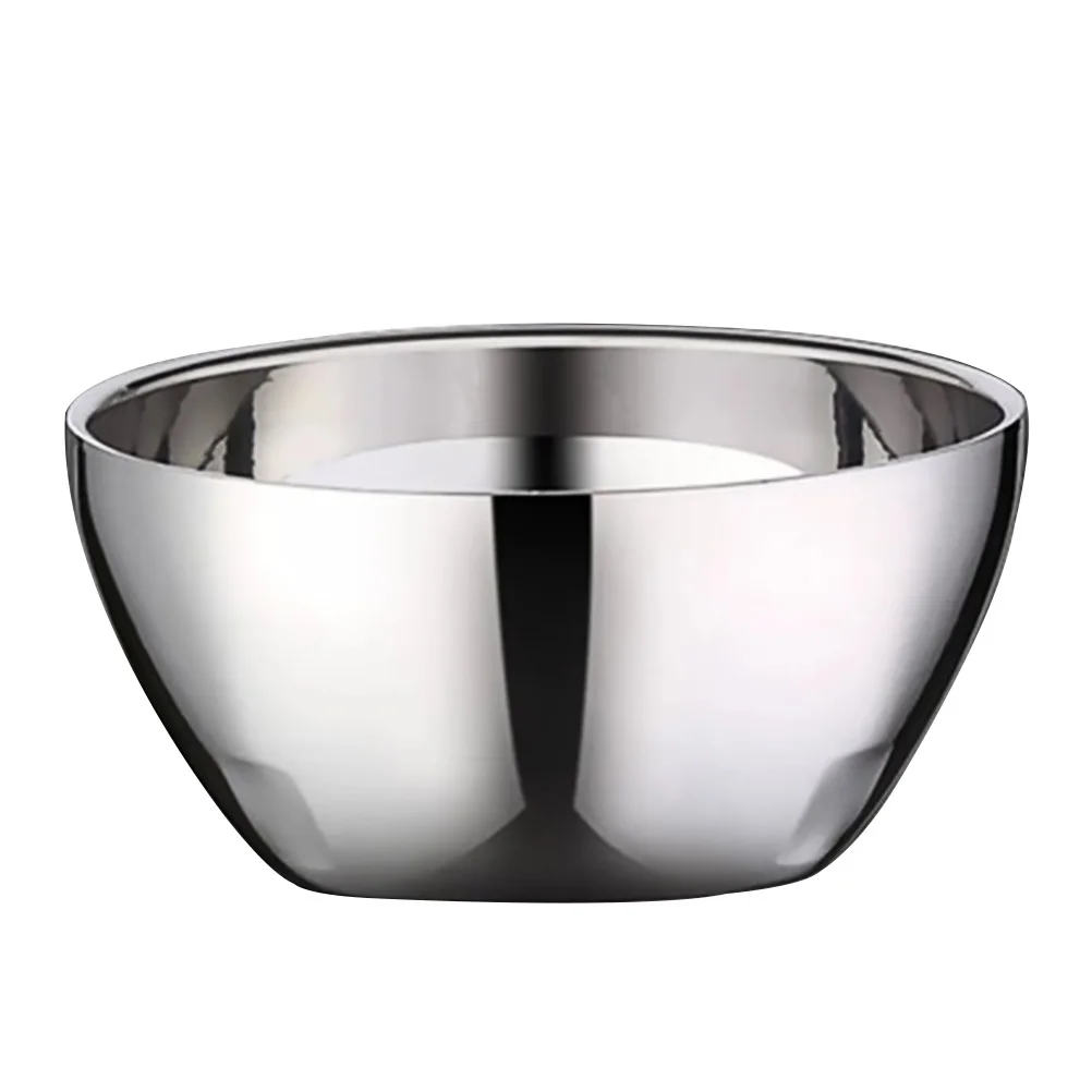 

1pc Double Layer Stainless Steel Bowl 304 Insulated Soup Salad Food Container Heatproof Kitchen Household Supply