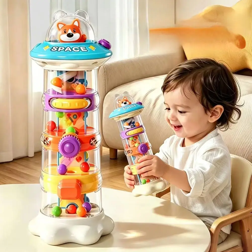 幼児用ボールランおもちゃ、赤ちゃん感覚教育用オービタルトラックゲーム、子供用手と目の協調性を養う旅行用インタラクティブ学習玩具