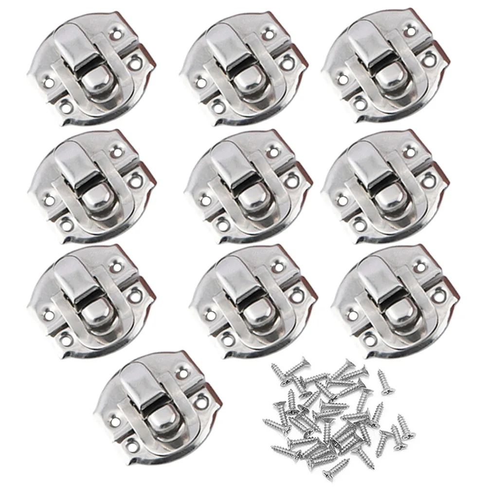 10Pcs Antique Hasps Iron Lock Catch Latches For Jewelry Box Buckle Suitcase Buckle Clip Clasp Wood Wine Box Latch