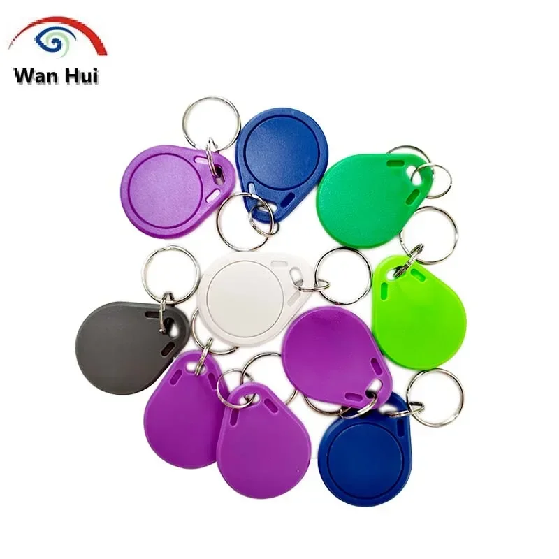 100Pcs EM4100 TK4100 125KHz ID Card RFID Chip Keychains Small Smart Tag Keychains Token Key fobs for Access Control READ ONLY