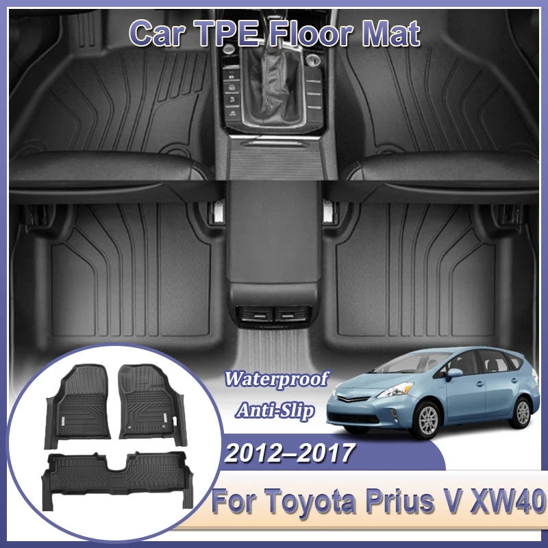 

Для Toyota Prius V 2012–2017 2014 XW40 α RHD TPE Коврики для ног Грузовой поднос Автоматический поднос Водонепроницаемые ковры Внутренний автомобильный аксессуар