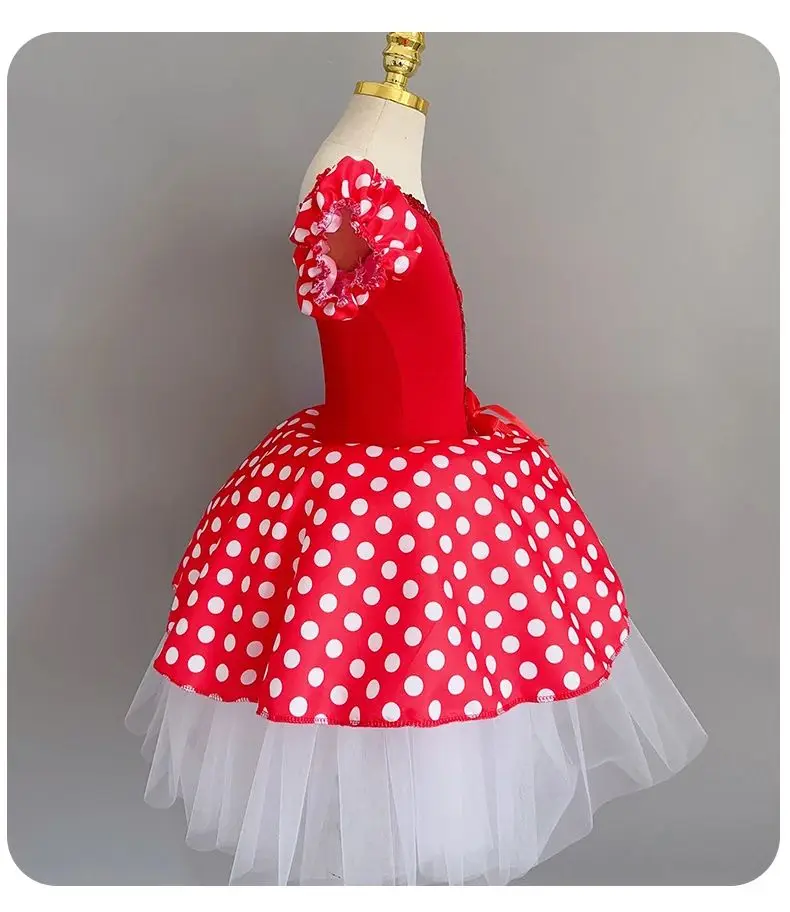 New Red Children Ballet Tutus Performance Costume Swan Dance Ballet Dress Girls Princess Ballet Skirt Stage Wear