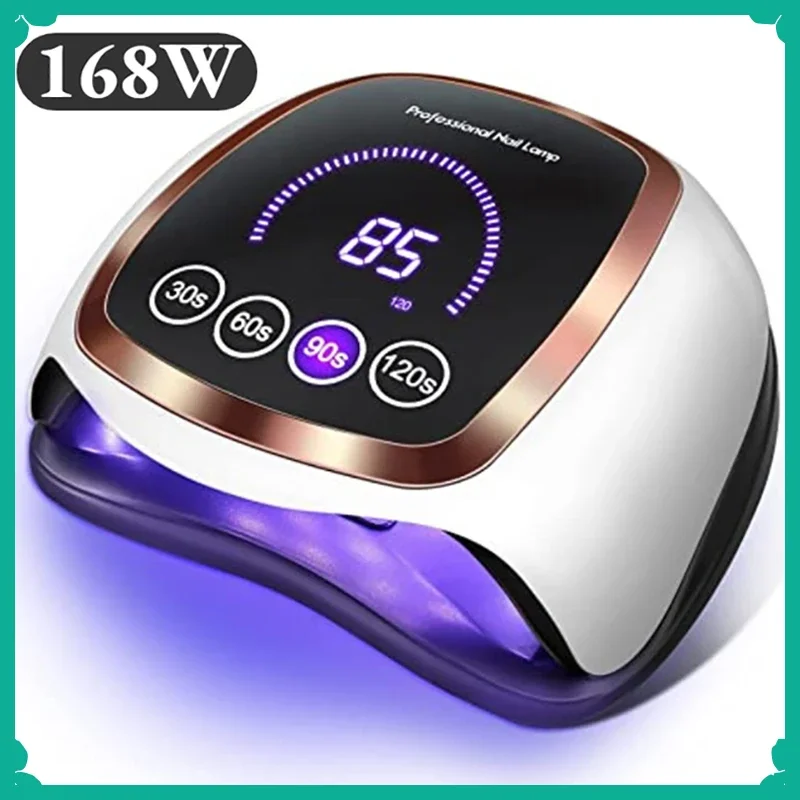 

UV Nail Drying Lamp 168W Manicure Professional UV Drying Lamp With Auto Sensor Smart Nail Salon Equipment Tools