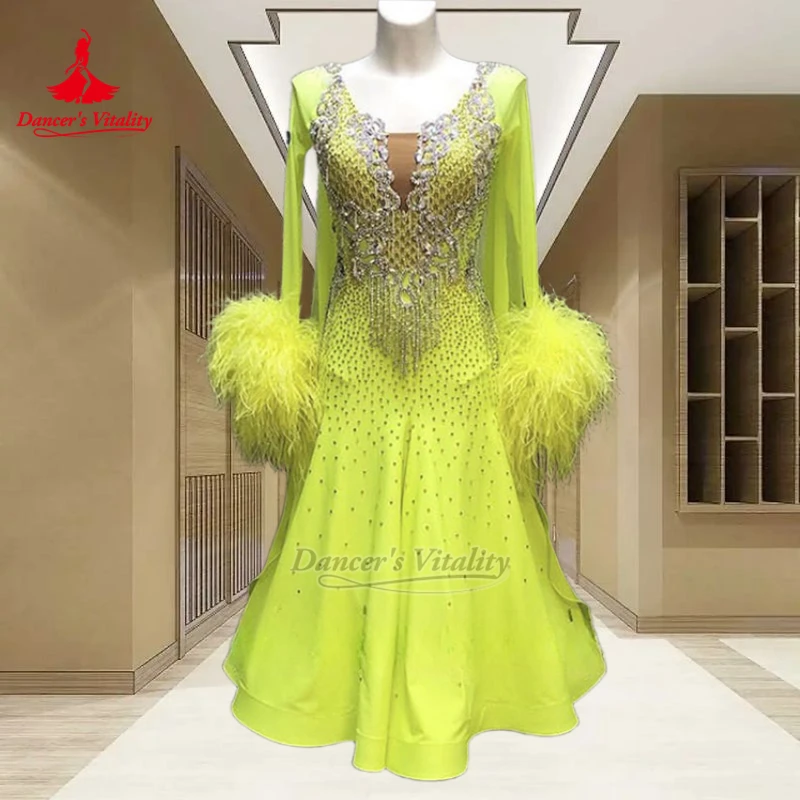 

Международное чемпионатское платье для взрослых женщин для современного вальса, танго, фокстрота, с V-образным вырезом на спине, с камнями AB, для продвинутых танцовщиц, индивидуальный пошив, подчеркивающее жизненную силу