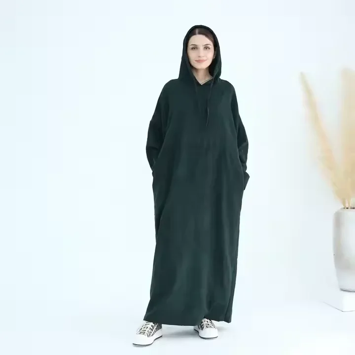 

Праздничная абайя с капюшоном для женщин, мусульманское платье на Рамадан, Дубай, Турция, кафтан, исламская одежда, арабская роба, джеллаба, марокканский кафтан, женские платья