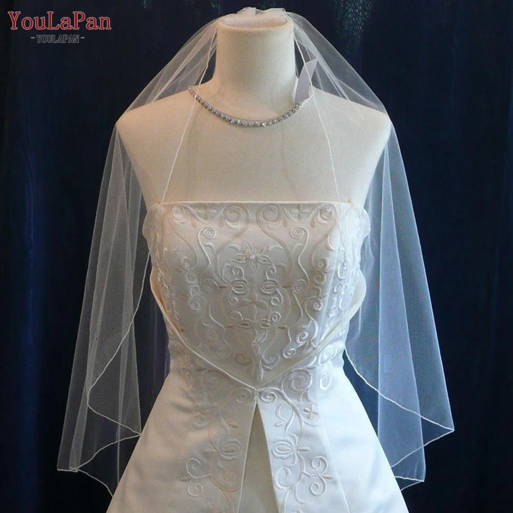 Youlapan v14 branco marfim 1 camada véu de casamento com pente véu para acessórios de noiva véu de casamento roupas femininas véu curto