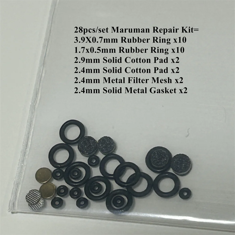 28pcs/set Repair Kit Rubber O-Ring/Filter Cotton Pad/Metal Gasket/Filter Mesh For Maruman Japan Lighter Maintenance Accessories - Image 3