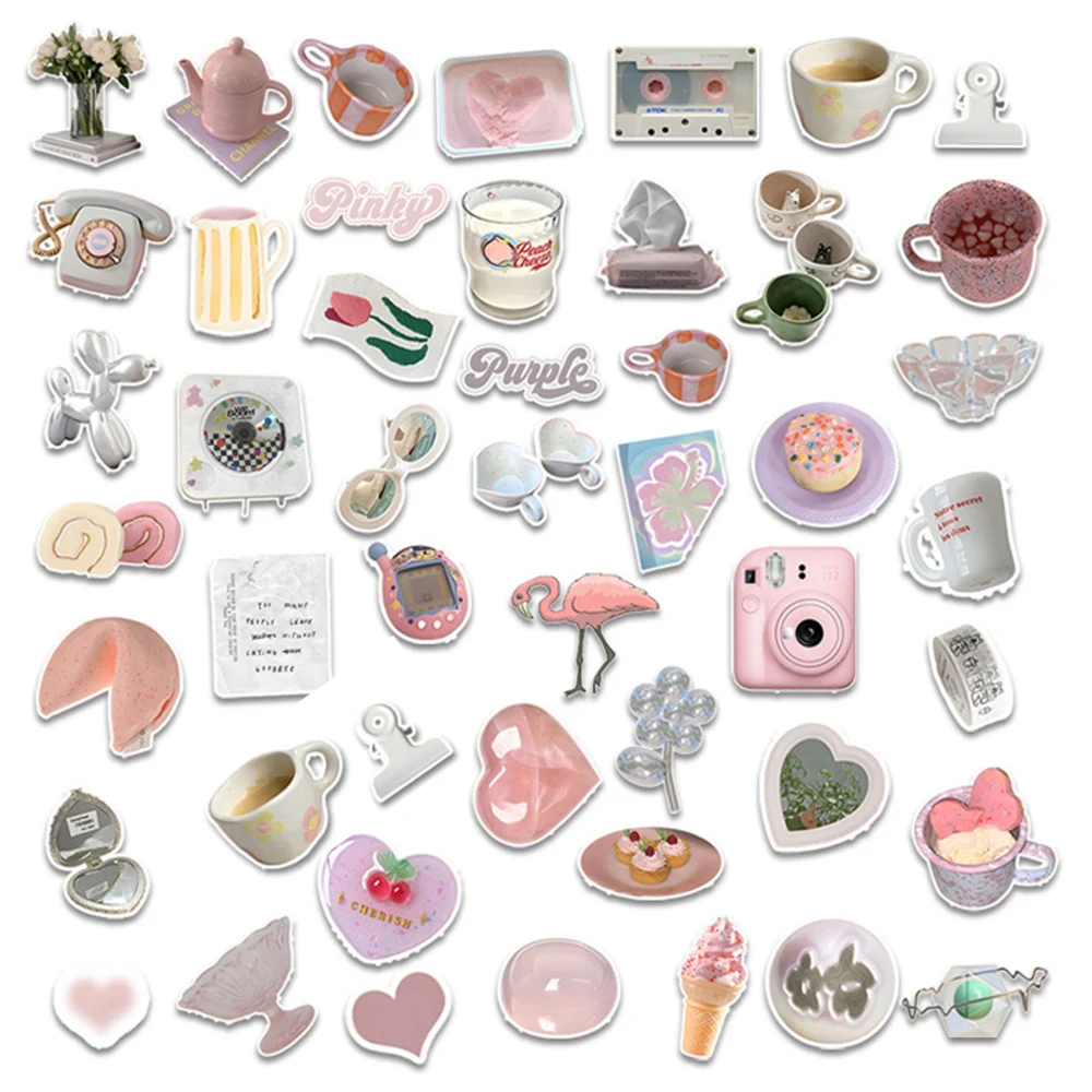10/30/50 szt. Różowe naklejki w stylu kwasowym, naklejki dekoracyjne do sztuki spożywczej, na notebooka, laptopa, walizkę, bagaż, telefon, samochód, rower, zabawki dla dzieci, naklejki