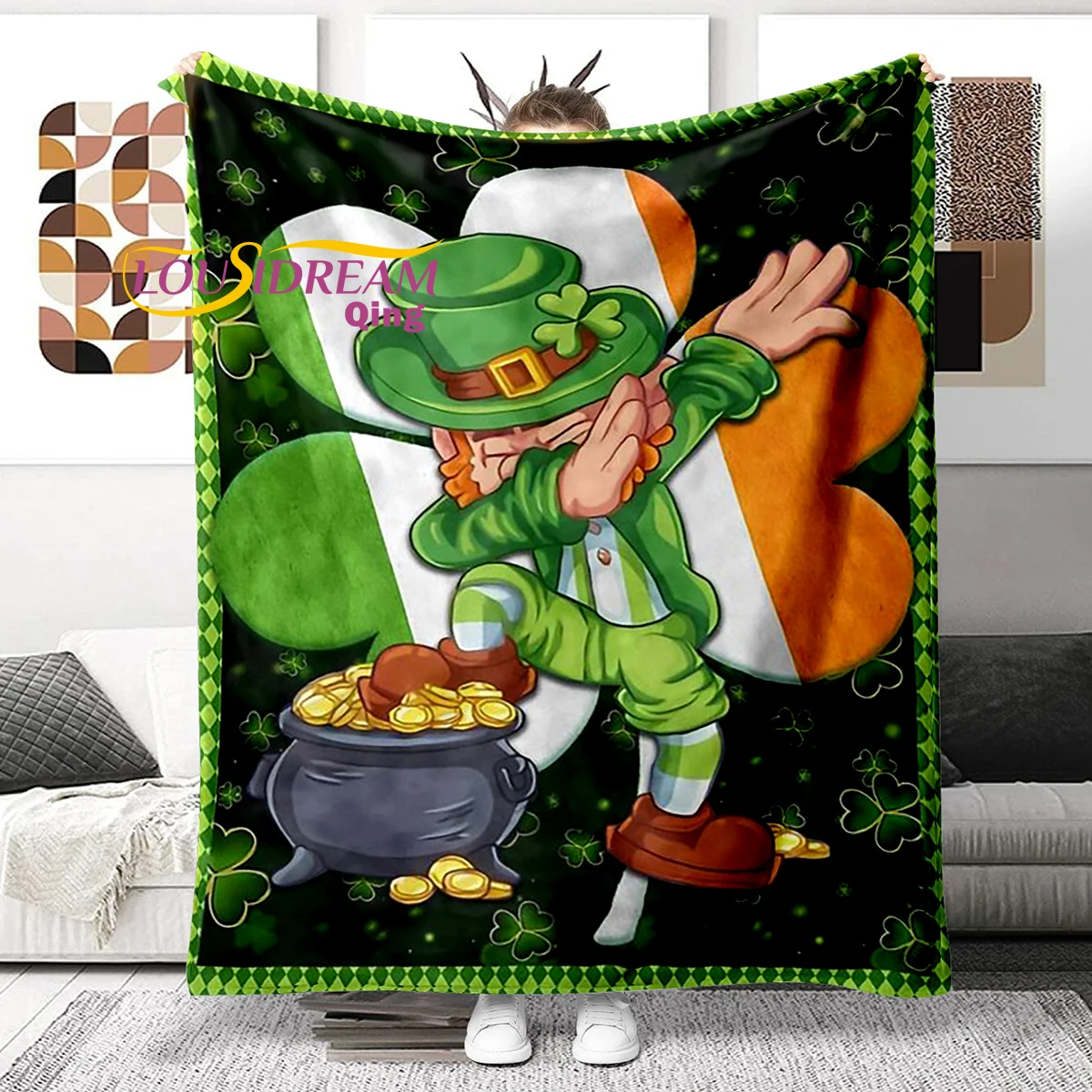 

St. Patrick's Day Blanket Ultra Lightweight Soft Plush Flannel Throws Blanket for Sofa Bed Couch best Office Gifts