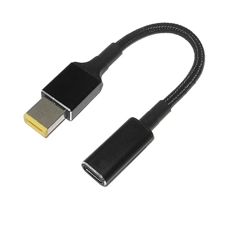 USBタイプCメス-スクエアプラグコンバーター、ラップトップDC電源アダプター、Lenovo Thinkpad用コネクター、100W