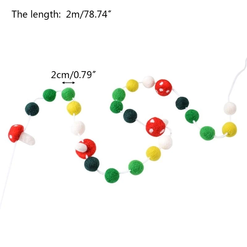 J15U ورأى الصوف اليدوية بوم بوم كرات الديكور سلسلة معلقة جارلاند ديكور المنزل الطرف الحلي