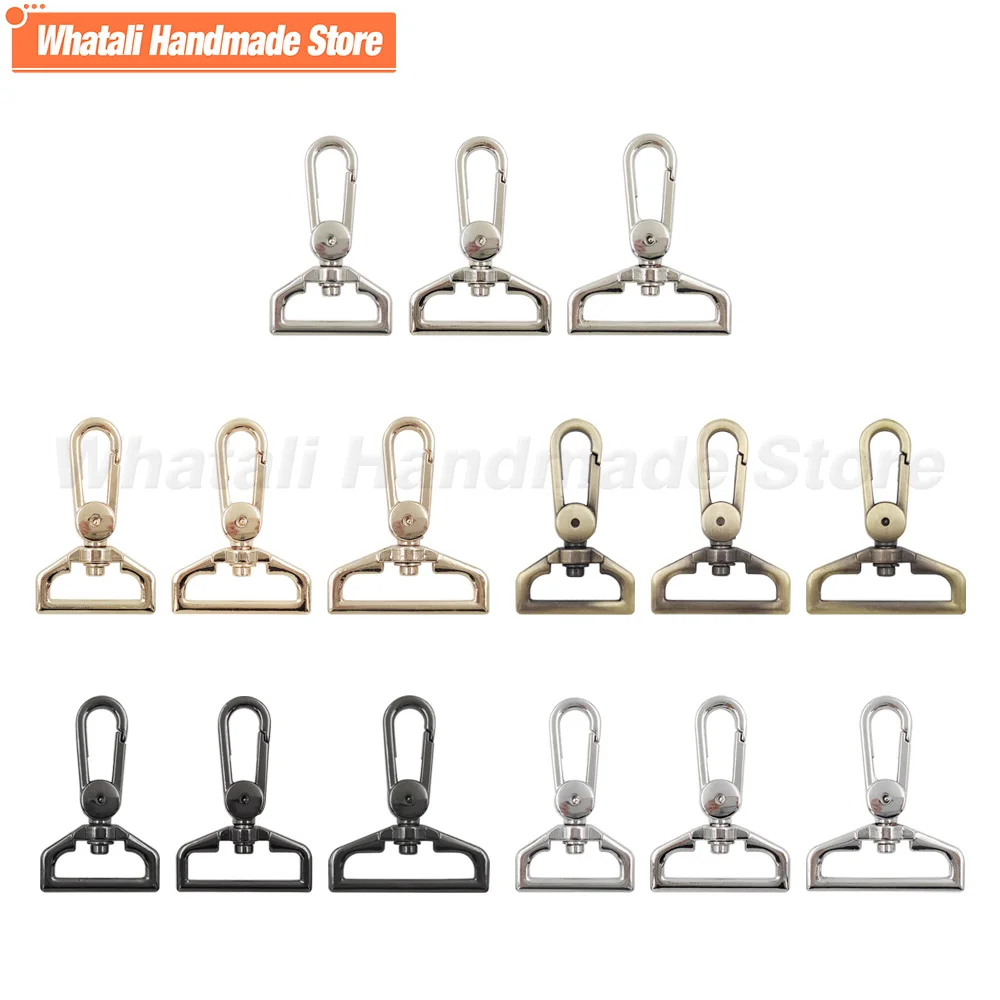 

2pcs 25/32/38mm Metal D Ring Swivel Bags Strap Buckles Clasp Snap Hook For Leather Craft Bag Strap Belt Webbing Keychain