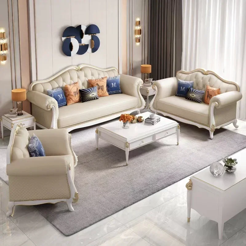 Designer Leather Luxury Sofas Living Room Sectional 3 Piece Sofa Lounge Modern Divani Soggiorno Nuovi Arrivati Couches Furniture image 2