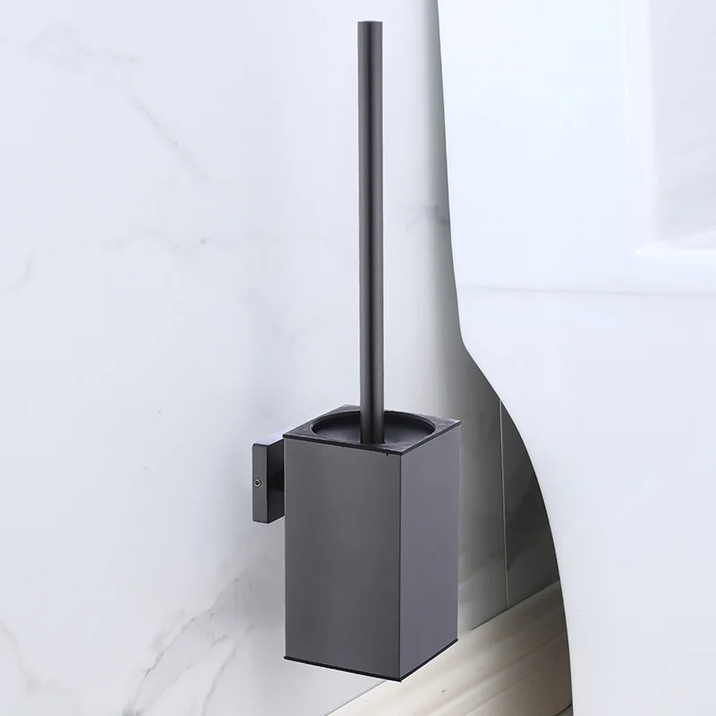 Stainless Steel Toilet Brush Black Bathroom Cleaning Brush Holder with Toilet Brush Wall Mount Available in a variety of colors