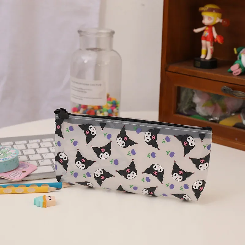 MINISO Sanrio piórnik Kuromi moja melodia Cartoon wodoodporny organizator na przybory do makijażu Case kosmetyczki przezroczysty matowy piórnik