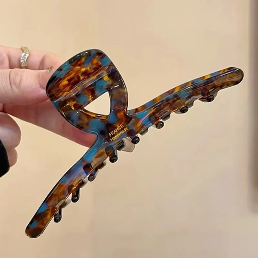 

Gift High-End Acetic Acid Hair Claws Elegant Vintage Acetate Large Shark Clip Coffee Leopard French Big Barrettes Women