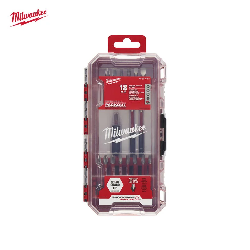Milwaukee 18-teiliges Stoßwellen-Bit-Set, Zubehör für elektrische Stoßwellen-Bit-Verlängerungswerkzeuge 48-32-4403 – Detail 5
