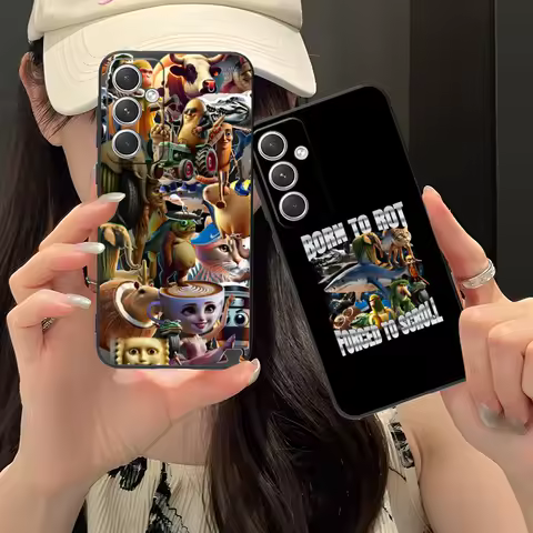 Italian Brainrot Animals Phone Case for Samsung Galaxy S25 S24 S23 S22 S21 S20 S10 S9 Plus FE Ultra Lite Black Smartphone Cover