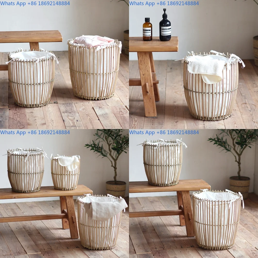 

Woven Laundry Basket for Living Room Bathroom Large Capacity Storage Basket Nordic Style