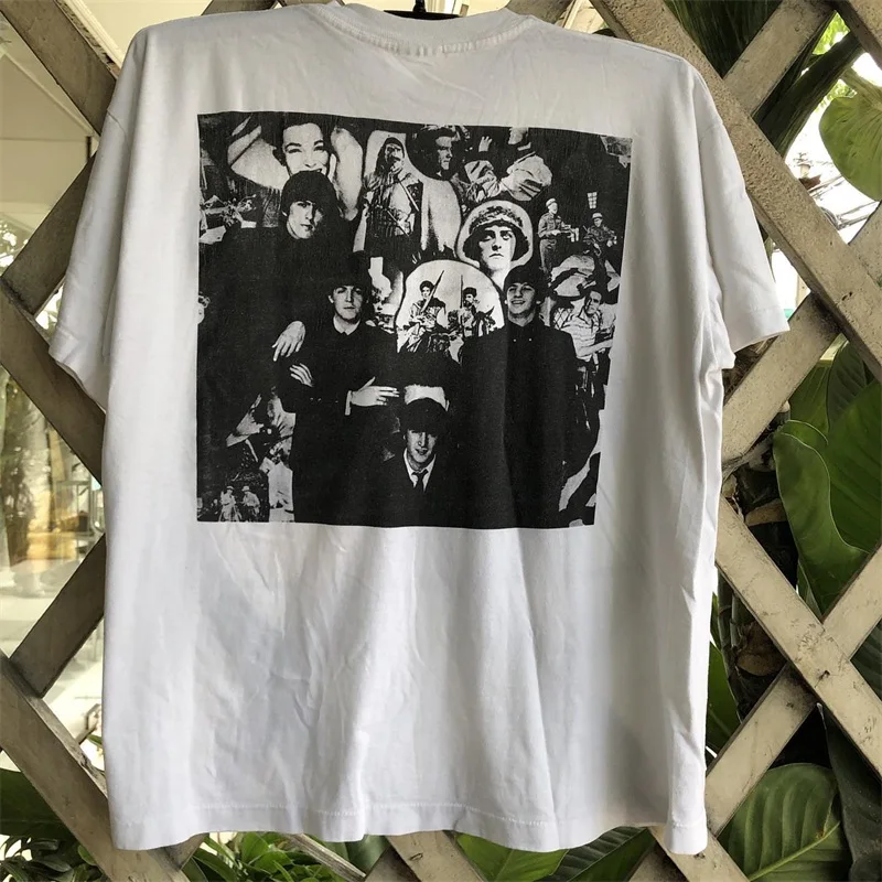 Vintage Rock Band Portrait T-Shirt Short Sleeve Unisex Cotton Youth Fashion Summer T-Shirt Creative Print Casual Tee