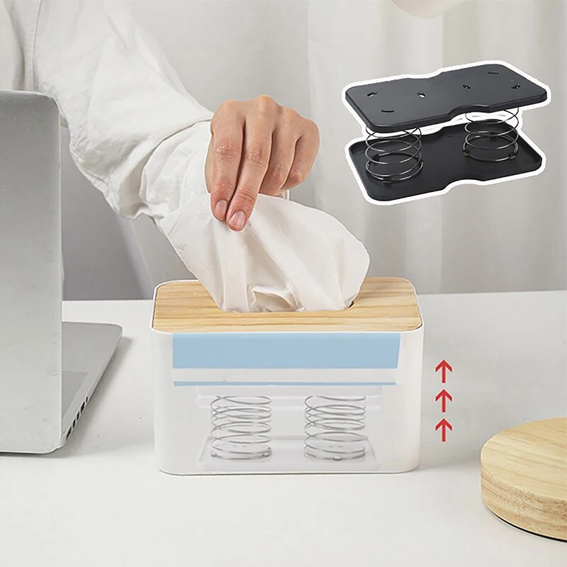 Creative Spring Holder Tissue Box Automatic Lift Spring Loaded Tissue Box Tissue Spring Bracket Car Tissue Box Spring Holder