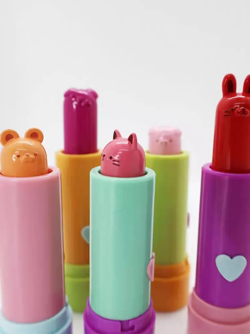 Qualia capsule toys cute kawaii Animal Lip Mascot Ball Chain cat rabbit dog pig bear lipstick girls gifts pendant gasha figures