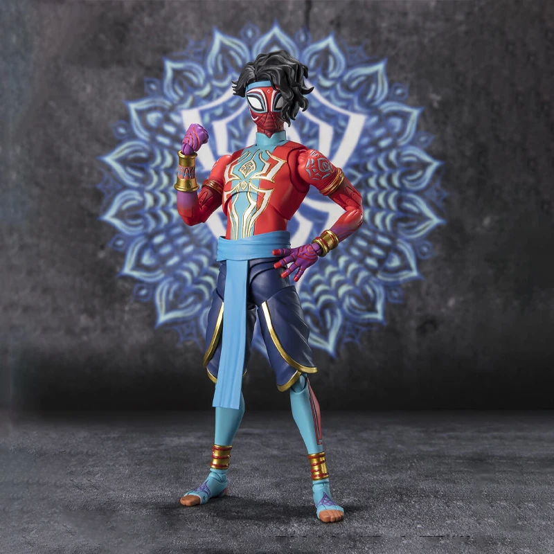 بانداي رجل العنكبوت الأصلي عبر آية العنكبوت أطقم منمذجة SHF الرجل العنكبوت الهند عمل الشكل جمع نموذج لعب الاطفال الهدايا