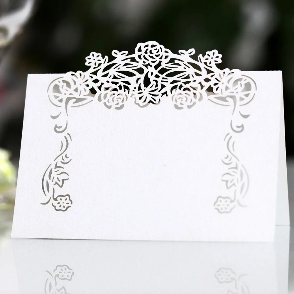 

50Pcs Paper Name Cards Seat Markers Pastoral Vintage Style for Wedding Wedding Party Banquet Table Place Card Event