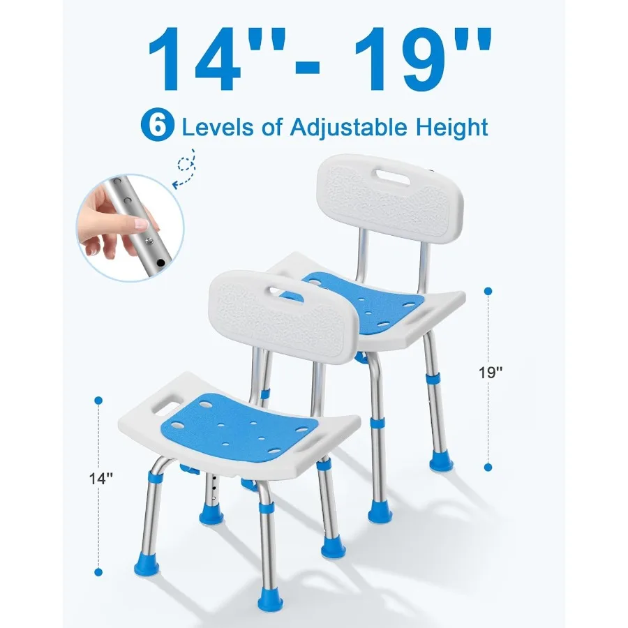 كرسي استحمام عالي التحمل للاستحمام الداخلي مع دعم خلفي قابل للإزالة مثالي لكبار السن والأفراد المعاقين حمام متين #4