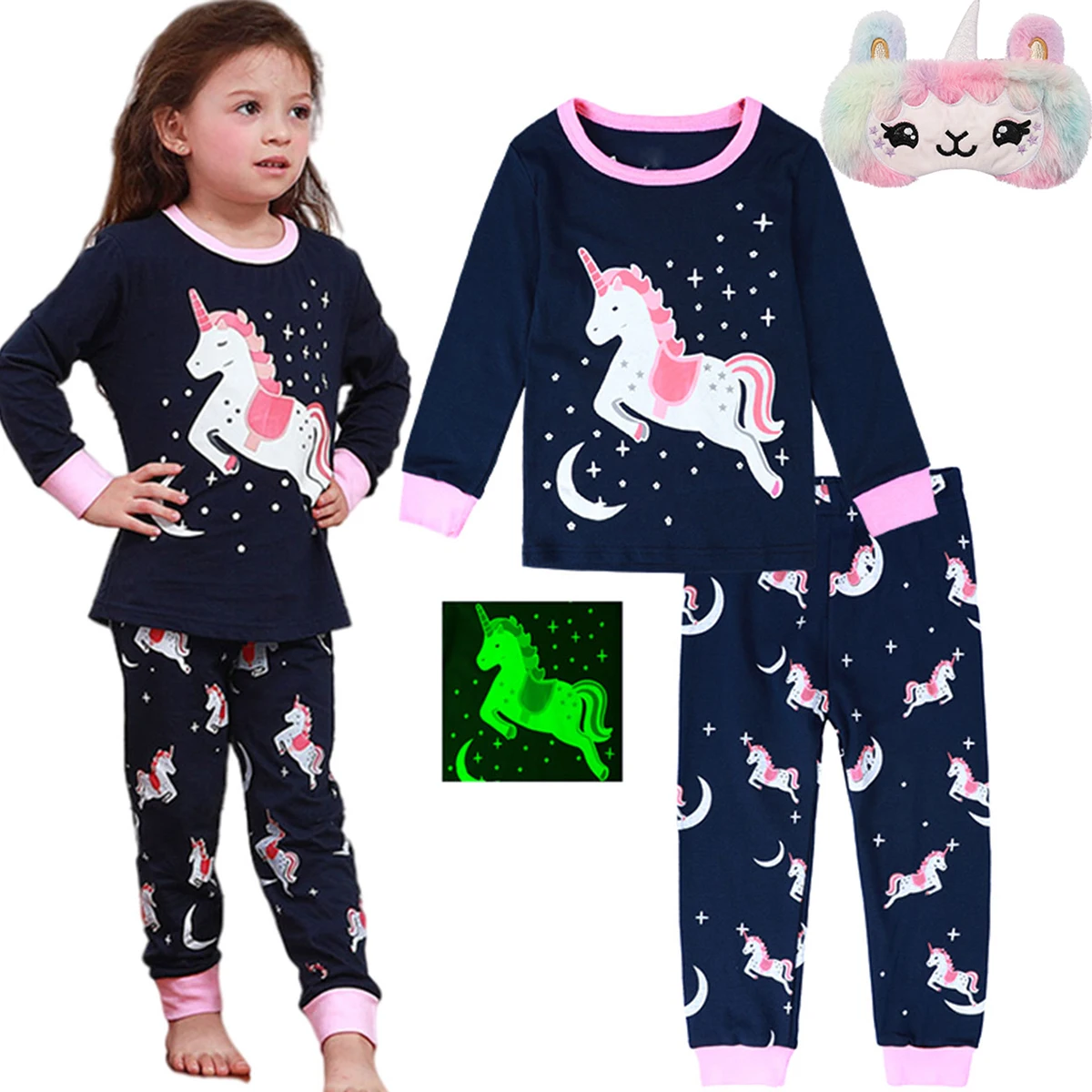 Pajamas for Kids Girl Toddler Unicorn Skeleton Halloween Sleepwear Infant Cute Carnival Pijama Unicornio Infantil