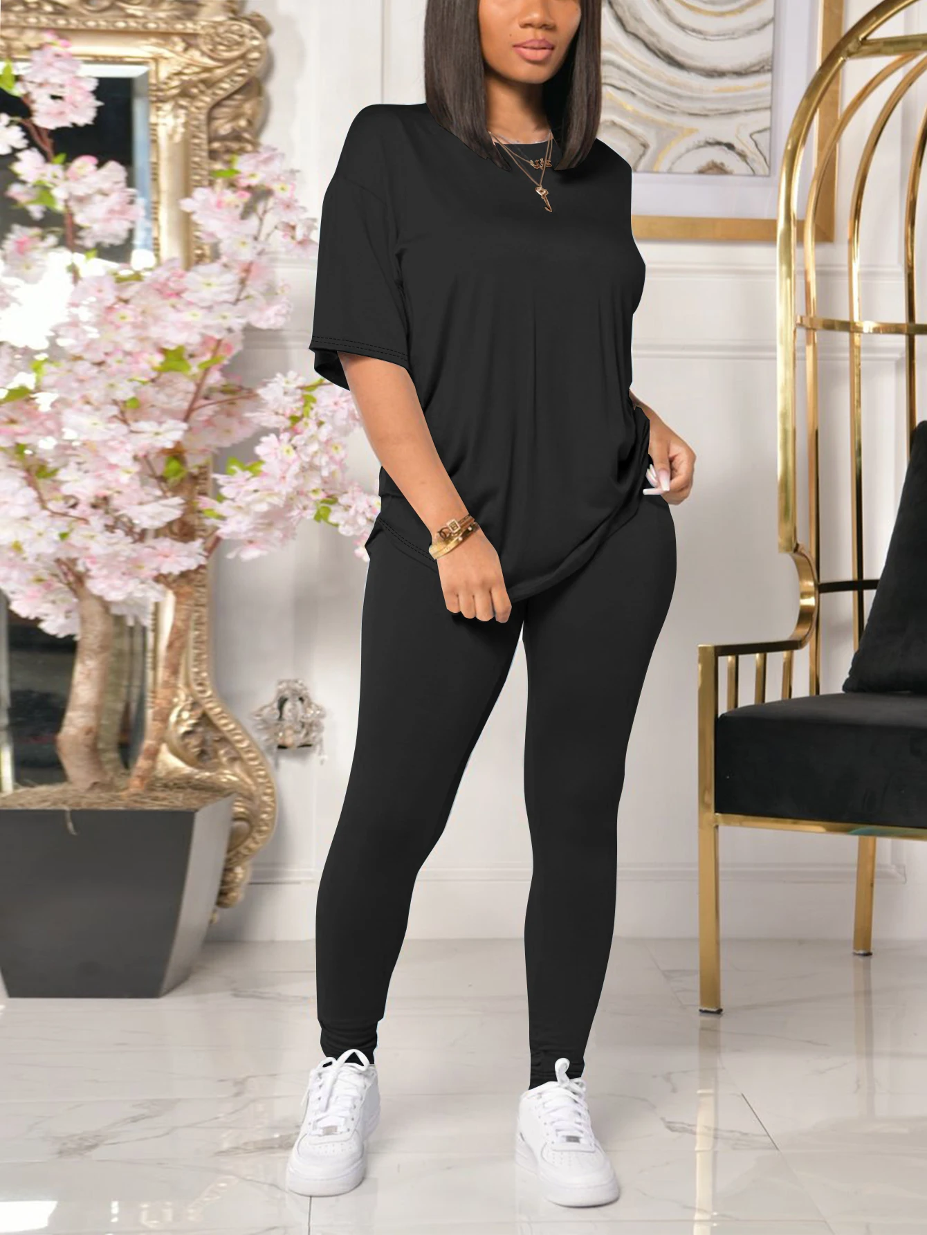 Women's Pure Color Polyester Fiber Fashionable Clothing Comfortable Fabric for All Occasions Rich Color Options