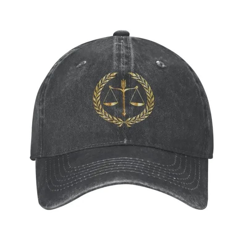 Y2K Custom Cotton Law Golden Scales Of Justice Baseball Cap Hip Hop Women Men'S Adjustable Lawyer Legal Party Gift Dad Hat