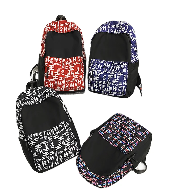2025 Trendy American Letter Backpack Water-Resistant Laptop Bag for Teens School College Casual Daypack High Capacity Rucksack