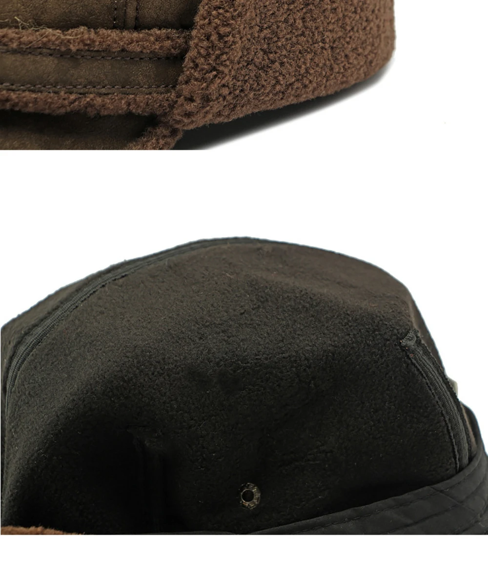 HT4544 Hohe Qualität Männer Frauen Winter Baseball Kappe Berber Fleece Wildleder Baseball Hüte Dicke Warme Snapback Kappe Papa Hut Earflap Caps – Detail 14