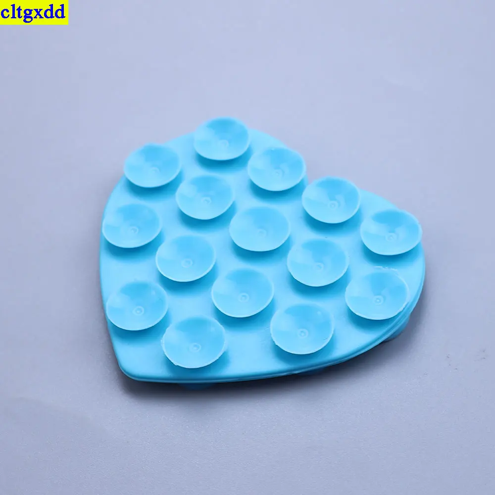 Cltgxdd, 2 шт., силиконовая поддержка на присоске в форме сердца, сильная адсорбция, фиксированная подушка, водонепроницаемые аксессуары для мобильных телефонов