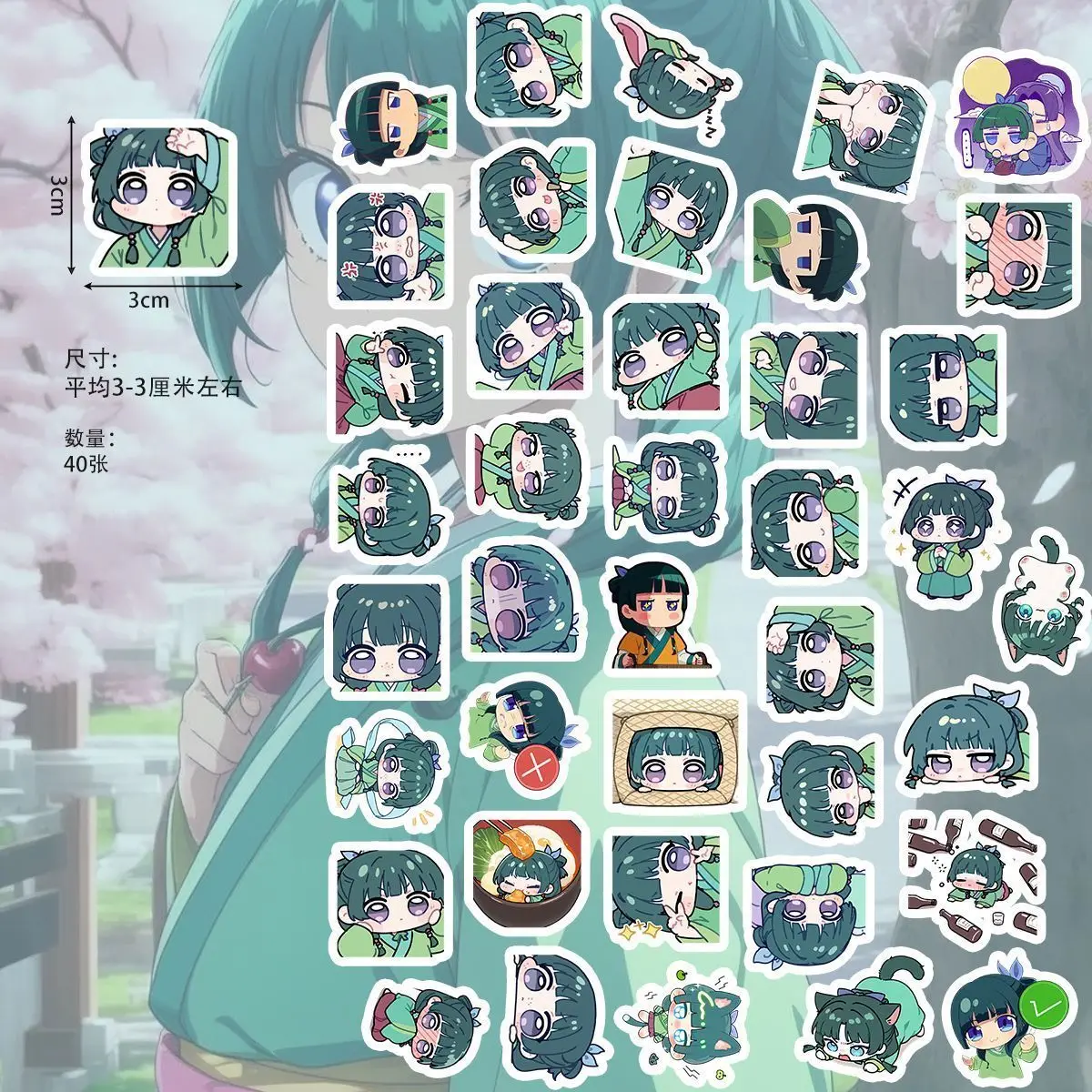 24pcs The Apothecary Diaries Maomao  Emoji Stickers, Cute Popular Anime, A Must-Have for Students, DIY Planner Stickers