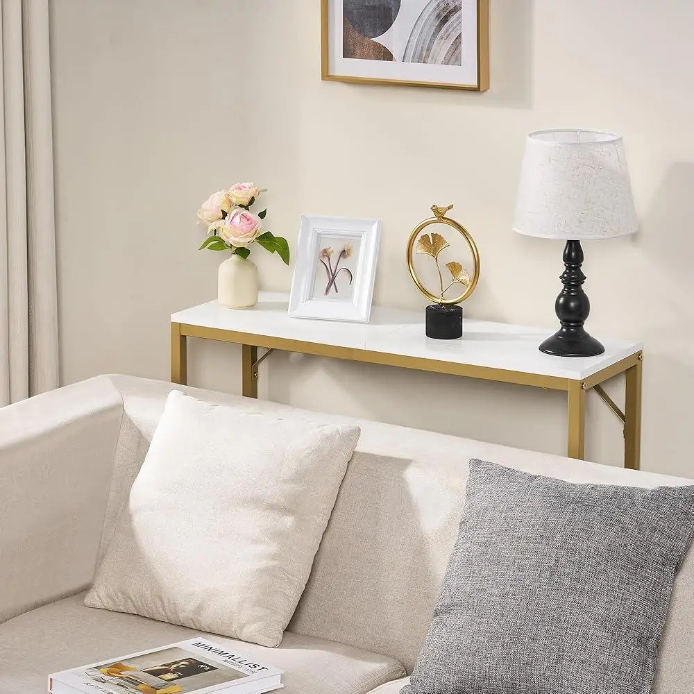 Entryway Console Table Narrow Sofa Table Industrial Style Slim Display Table Multi-Functional Home Storage Perfect Small Spaces