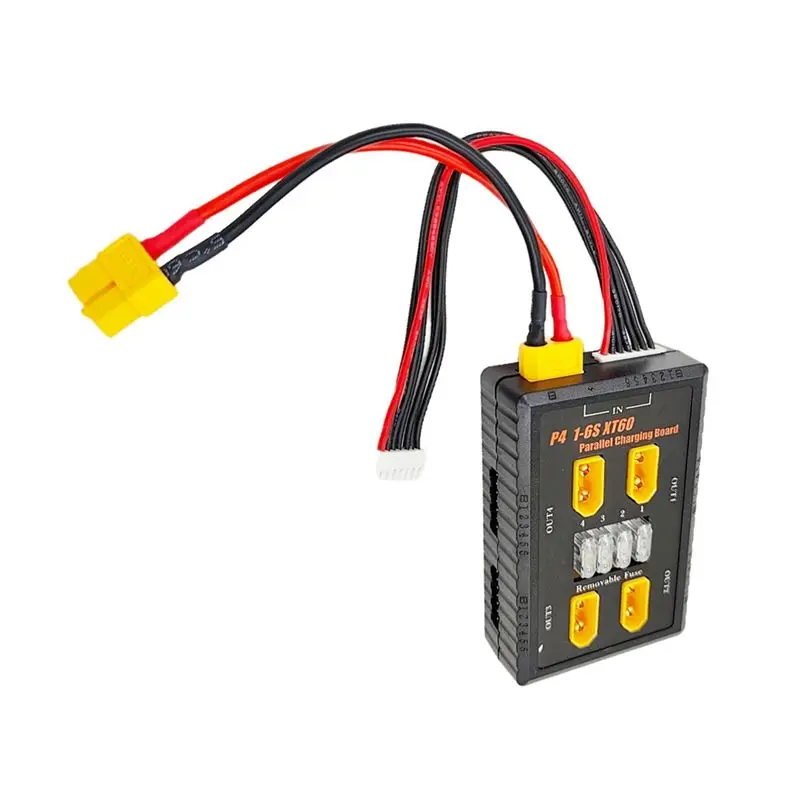 AEE2-P4 1-6S XT60 Plug Parallel Charging Board Support 20A Input 4 Channels Output For Rc Battery