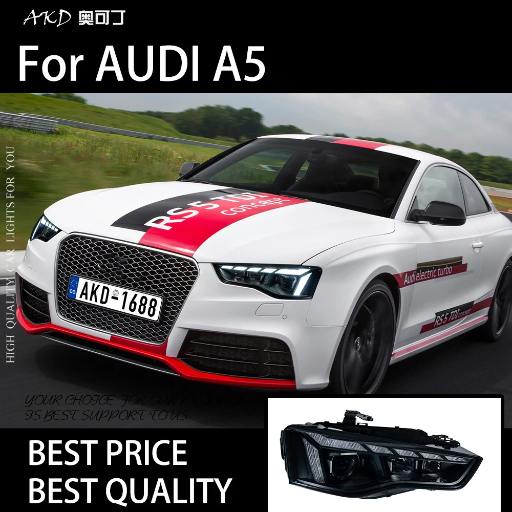 

AKD Автомобиль для Audi A5 2008-2016 Фара DRL Hella 12V H7 Светодиодные биксеноновые лампы Противотуманные фары Инструменты 2 шт. Angel Eye A5L Автомобили Аксессуары